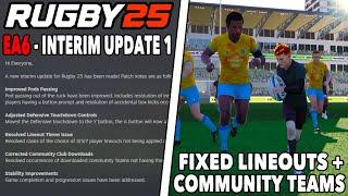 RUGBY 25 Early Access 6 INTERIM UPDATE 1 - FIXING Issues & Created Teams - Gameplay & Thoughts