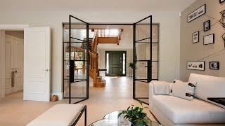 Internal French Doors with Screen - Black Steel Doors