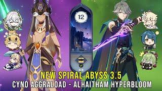 C1 Cyno AggraLoad and C0 Alhaitham Hyperbloom - NEW Genshin Impact Abyss 3.5 - Floor 12 9 Stars