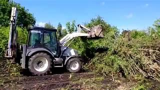 Планировка участка экскаватором-погрузчиком TEREX 860 SX. Расчистка заброшенного участка.Часть 1