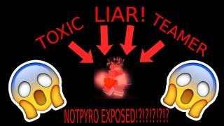 Disputing The Lies Of The Toxic Teaming Youtuber(NotPyro) | Roblox Soulshatters