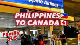 MOVING FROM PHILIPPINES TO CANADA | FAMILY OF 5 | DETAILED TRAVEL VLOG | PINOY IN CANADA