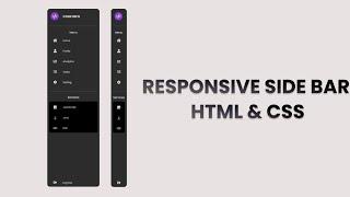 Responsive Side Navigation Bar in HTML and CSS | Dashboard Sidebar Menu