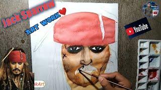 How to draw captain jack sparrow easy step by step//watercolor se captain jack sparrow drawing