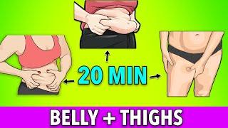 20 MIN Full Workout For BELLY FAT, SIDE FAT, THIGH FAT