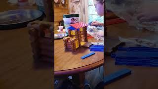Son got his first set of Lincoln logs and now he thinks he's @PerkinsBuilderBrothers