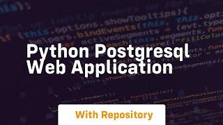 python postgresql web application