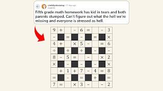 Math homework has kid in tears and both parents stumped. How to solve it?