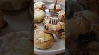 Air fryer stuffed mushrooms #airfryerrecipes #airfryer #cosori #mushroom #bacon Cosori dual blaze