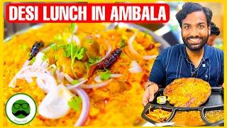 Desi Lunch with Ambala Street Food | Kadhi Chawal, Prakash Coffee & Amritsari Kulche | Veggie Paaji