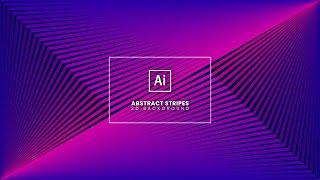 How to Create Colourful Stripes Abstract 3d Background Design in illustrator | Hindi