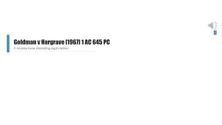 [Case Law Tort] ['omission'] Goldman v Hargrave [1967] 1 AC 645 PC