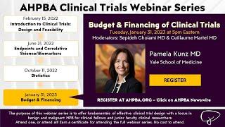 AHPBA Clinical Trials Budget & Financing Webinar