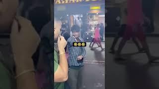 Fake hand caught Funny Beggar Scene .