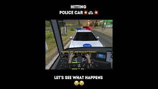 Hitting Police car in Bus simulator ultimate  | Bus simulator gameplay | #shorts #gamingshorts #yt