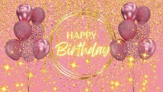 1 HOUR Happy Birthday Song | pink and gold background backdrop