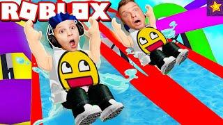 СИМУЛЯТОР Аквапарка в РОБЛОКСЕ Прыгаем в ВОДУ с ГОРКИ в ROBLOX