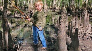 3 Days Fishing Camping & Exploring Swamp - Catching Catfish, Gar, Bowfin and Backcountry Adventure.