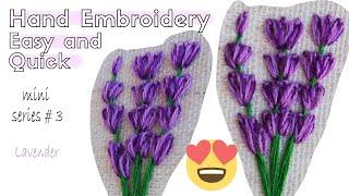 How to Embroider Lavender - DIY Embroidery Flowers - Berry Stitch