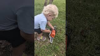 Kid's Stihl chainsaw #stihl #waylonsworld #apple #18months