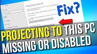 Fix Projecting to This PC Feature Disabled Problem | projecting to this pc windows 10 not available