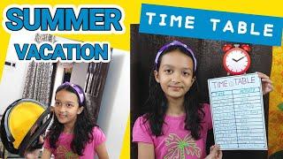 SUMMER VACATION - Time Table ⏰️  | Summer Break Routine | Aayu and Vanu