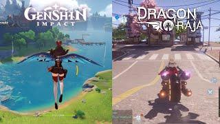 Genshin Impact vs Dragon Raja Comparison | Android IOS | Open-world Gameplay | Mobile