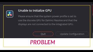 unable to initialize GPU Problem in davinci resolve || davinci resolve not opening