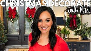 Christmas Decorate with Me: Transforming the Front Entryway & Porch!