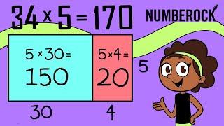 2-Digit by 1-Digit Multiplication Song w/ Partial Products