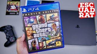 GTA 5 Premium Edition English, Unboxing & Gameplay PS4 Slim (Map Los Santos + GTA 5 Online) GTA V