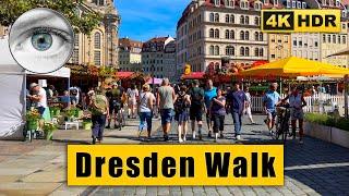 Dresden Center Streets Walking Tour  Germany 4K HDR ASMR