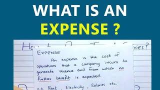 What is an Expense ? - By Saheb Academy