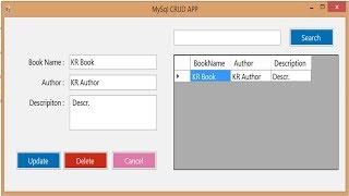 C# MySql CRUD : Insert Update Delete View and Search