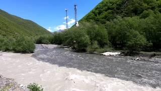 Black and White Aragvi Rivers that do not mix in Georgia