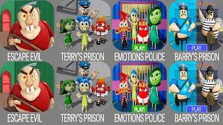 Roblox,ESCAPE EVIL GRANDPA!,TERRY'S PRISON BREAKOUT!,EMOTIONS POLICE FAMILY PRISON RUN ESCAPE