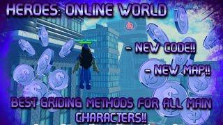 [NEW CODE] HOW TO FARM COINS FAST WITH EVERY CHARACTER | NEW MAP| HEROES ONLINE WORLD!