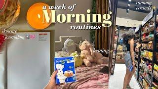 a week of *MORNING* routines skincare , hauls,  errands etc..