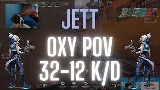 Cloud9 OXY POV Jett on Ascent 32-12 K/D (VALORANT Pro POV)