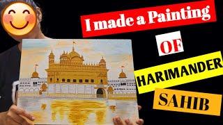 I made a Painting of Harimander Sahib #darbarsahib #goldentemple #painting  #blessedart