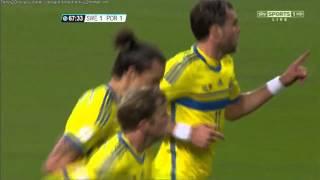 Zlatan Ibrahimovic scream at Pepe after score a goal   Sweden vs Portugal