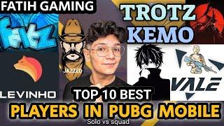 Top 10 Best PUBG Players | Best Players in PUBG Mobile | Solo vs Squad