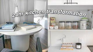 KITCHEN MAKEOVER IN 24 HOURS: Huge furniture & decor haul + Kitchen organization | (move in with me)