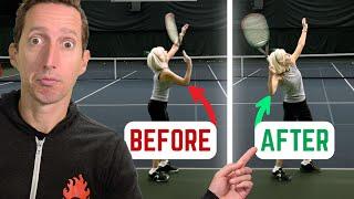 This Simple Fix Unlocked a WAY Bigger Serve! (tennis lesson)