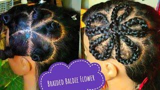 Flower braid tutorial for braided baldie hairstyle