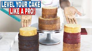 HOW TO PERFECTLY  LEVEL A CAKE WITH A KNIFE AND CAKE LEVELLER | CAKE DECORATING FOR BEGINNERS|