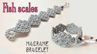 Macrame bracelet tutorial: The fish scales-  Simple and elegant macrame pattern