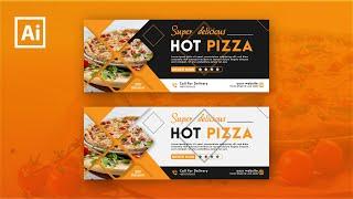 Illustrator Tutorial | Web Banner Design | Food Restaurant