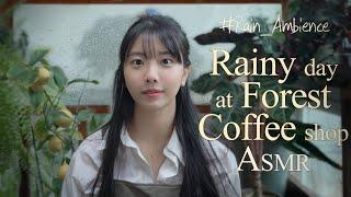 ASMR Forest Cafe with Rain Sound 1HR | Simple Roleplay // Rain Ambience