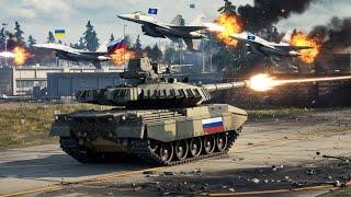 Quick ambush! Russian laser tanks bombard Ukrainian airbase - ARMA 3